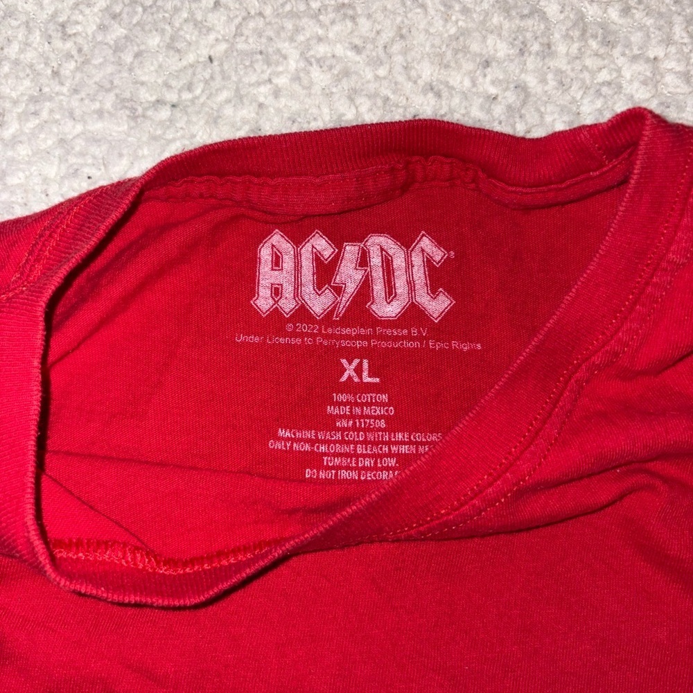 AC/DC Vibrant Red Cotton Tee - Picture 2 of 3